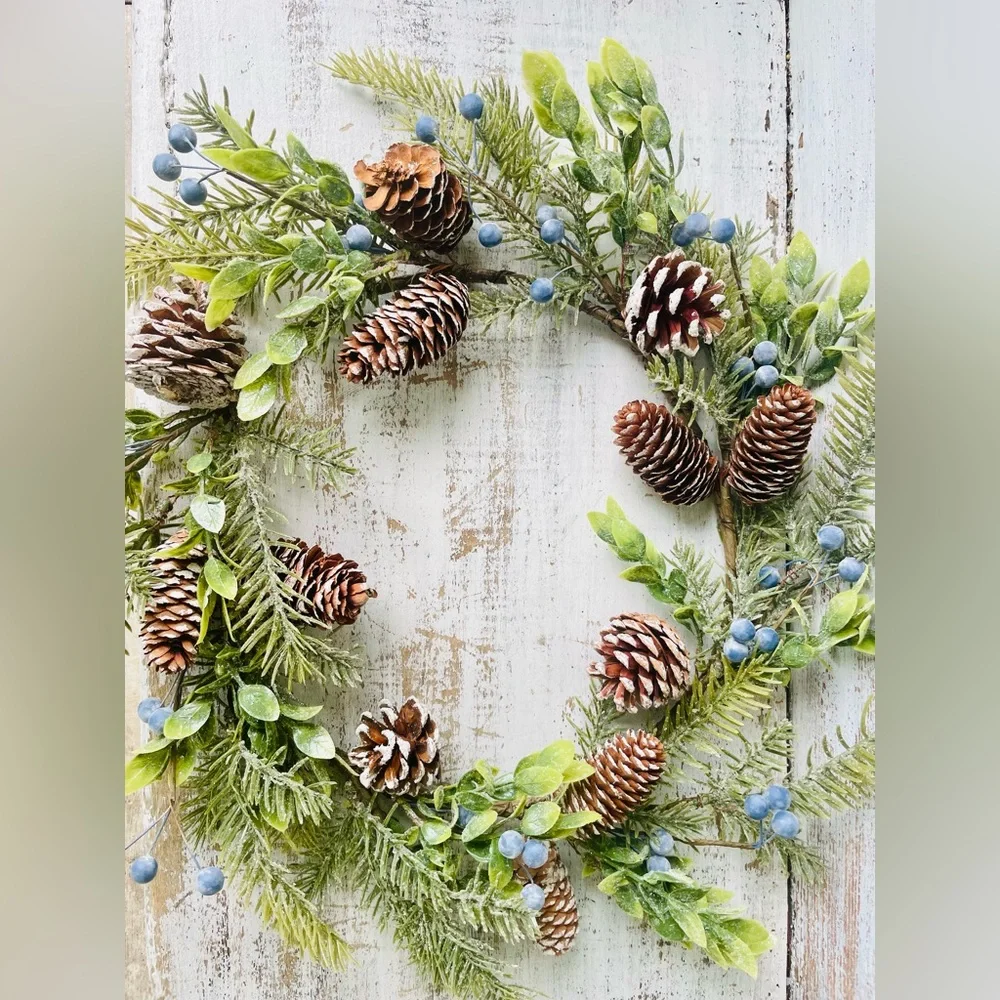 *Dusty Blue Berry & Pine Wreath